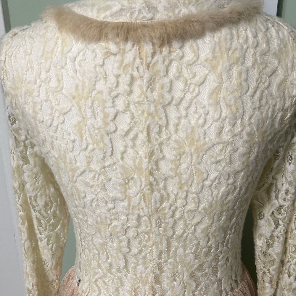 Areve Cream and Tan Lace Dress - Picture 3 of 6